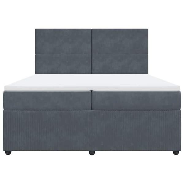 Maison Exclusive - Sänkylaatikko ja harmaa samettimatrassi 200x200cm