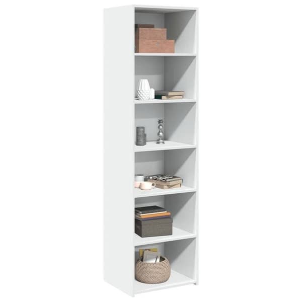 Maison Exclusive - Vit hög buffé 50x41x185 cm i ingenjörsträ