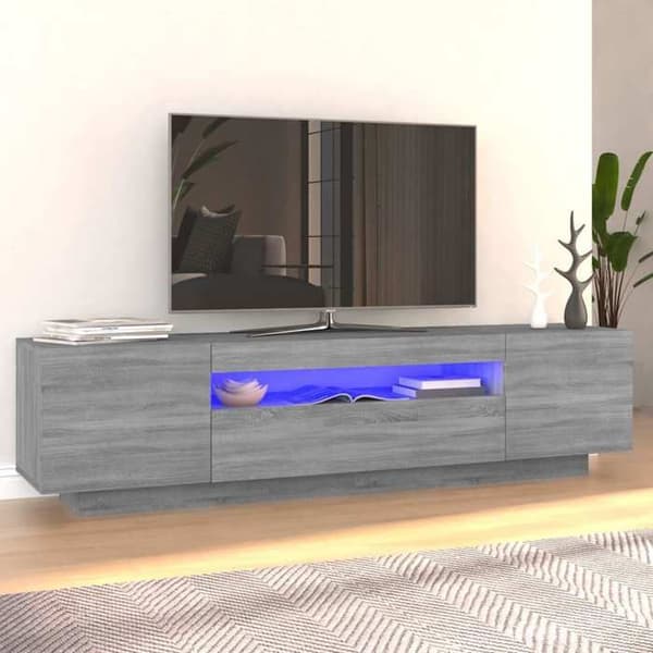 Maison Exclusive - TV-möbel med LED-lampor Sonoma grå 160x35x40 cm