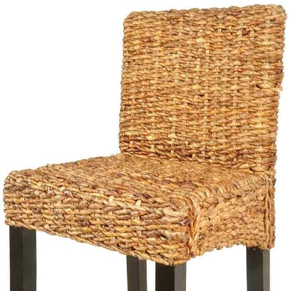 Barstolar - Abaca - Set om 2 - Mahognyträ & abaca - Sitsens höjd 78 cm mörkbrun