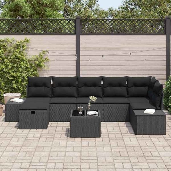 Maison Exclusive - 8 stk. have-sofa sæt i sort polyrotin
