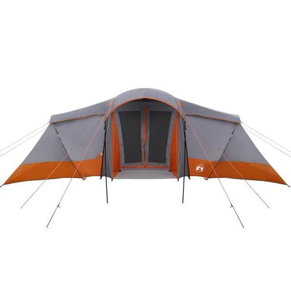 Familjetält - EXKLUSIVT HUS - 6 platser - Grå/Orange - 721×335 cm - Polyester PU / Glasfiber