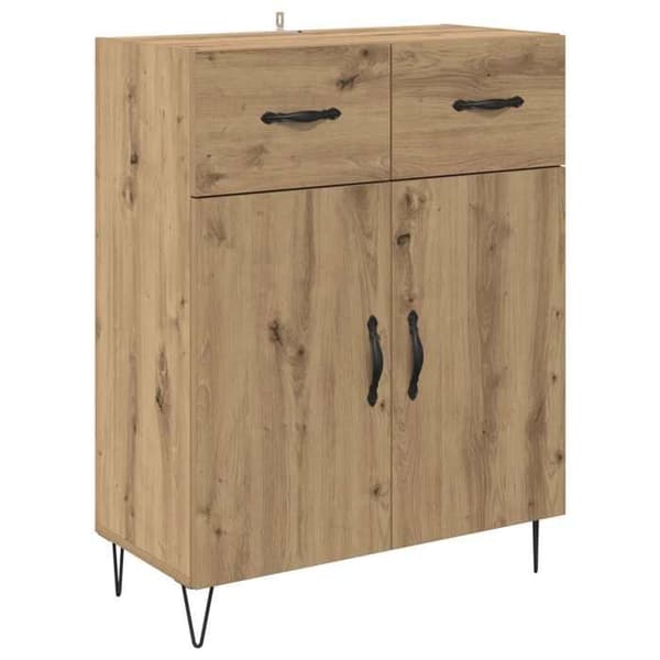 Maison Exclusive - Buffet i håndlavet egetræ 69,5 x 34 x 90 cm Ingeniørtræ Ek