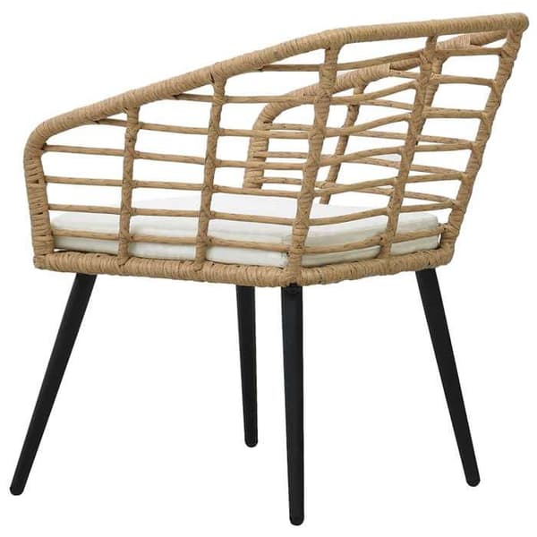Maison Exclusive - Trädgårdsstolar set om 2 med kuddar Flätad resin Ek