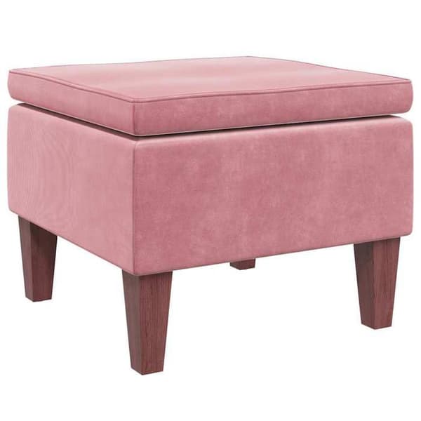 Maison Exclusive - Pall med ben i trä Rosa Sammet Ros