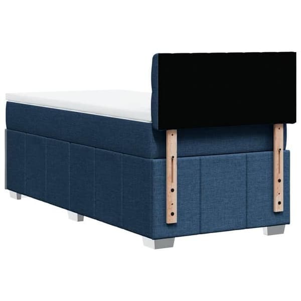 Maison Exclusive - Sengestel med springmadras Blå 90x200 cm Stof