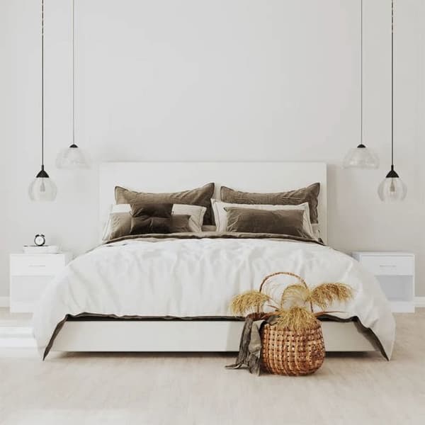 Maison Exclusive - Sängbord 2 st med låda Vit Matt vit