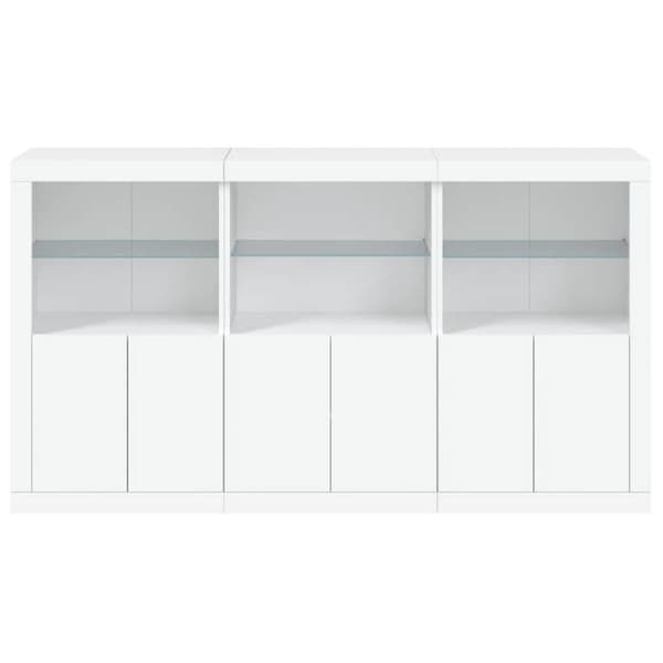 Maison Exclusive - Buffet med hvide LED-lys 181,5x37x100 cm