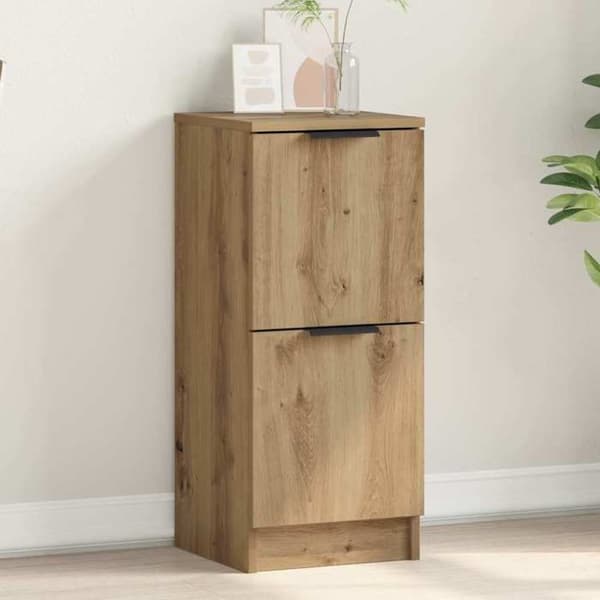 Maison Exclusive - Buffet i egetræ, håndlavet 30x30x70 cm, ingeniørtræ