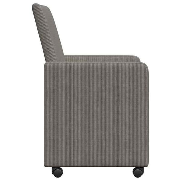 Matsalsstolar - EXKLUSIVT HEM - 2-pack - Ljusgrå - Kordflor - Med hjul Ljusgrått