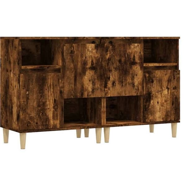 Maison Exclusive - Bufféer 2 st rökt ek 60x35x70 cm ingenjörsträ