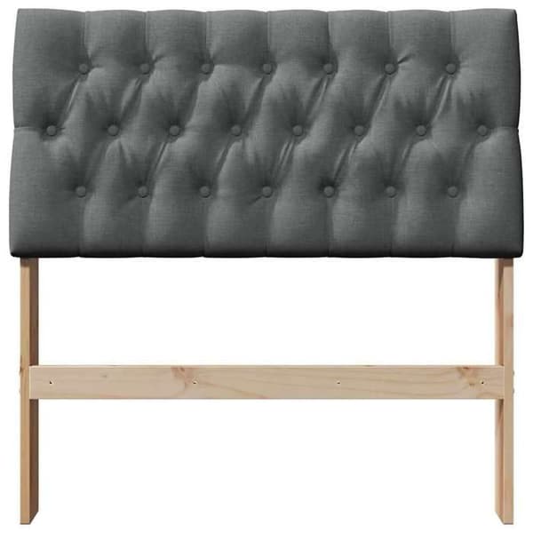 Maison Exclusive - Grått stoppad sänggavel 90 cm i massivt trä Mörkgrå