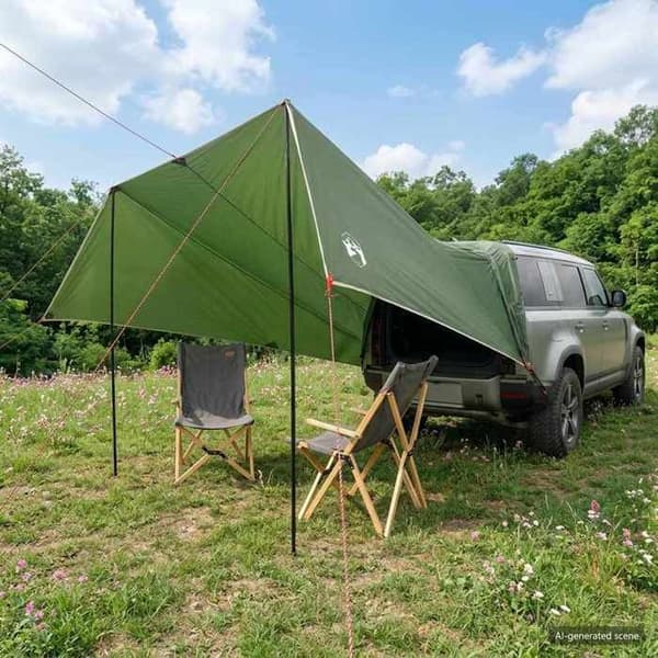 Maison Exclusive - Grøn biloverdækning 500 x 515 x 215 cm Polyester og Stål