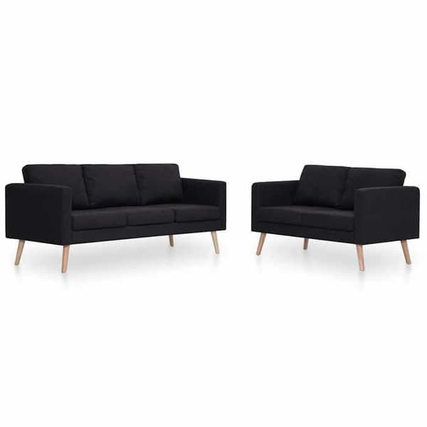 Maison Exclusive - Sæt af 2 sorte stofsofaer Svart
