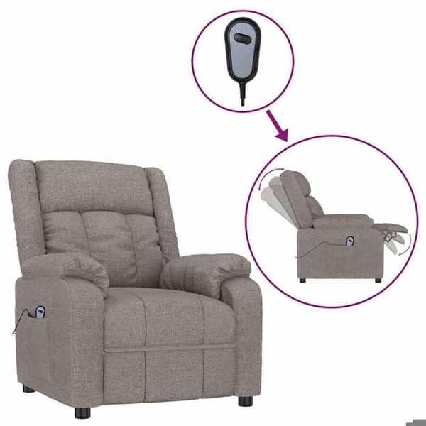 Maison Exclusive - Elektrisk lutbar fåtölj Taupe Tyg Mol