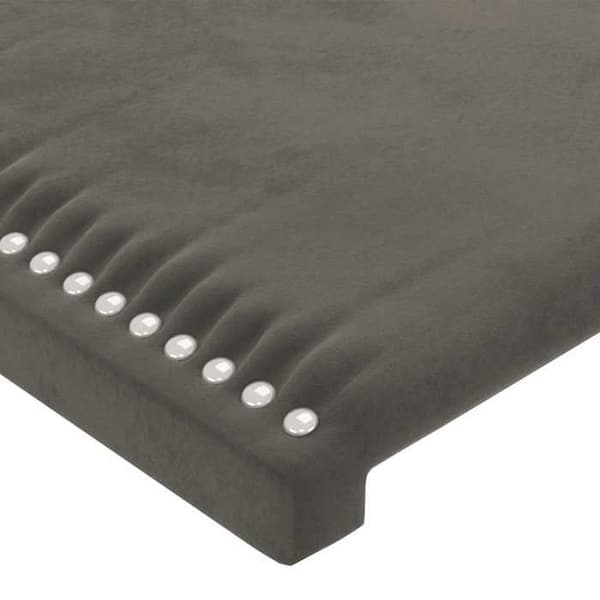 Maison Exclusive - LED Hovedgærde Mørkegrå 144x5x118/128 cm Velour Mörkgrå