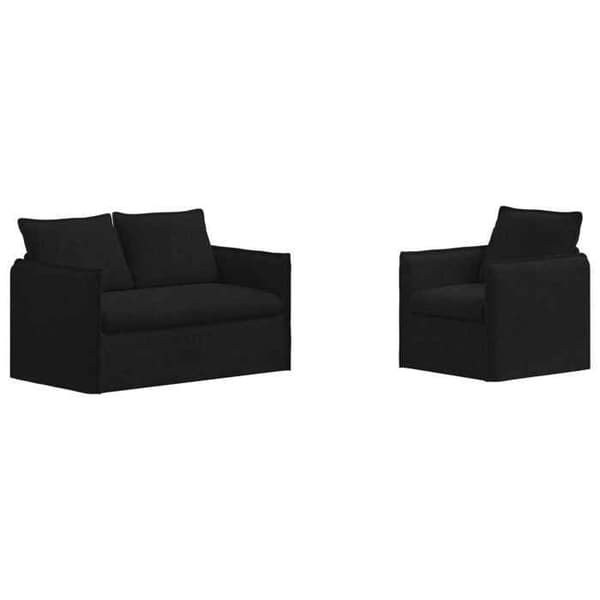 Maison Exclusive - 2-delars Soffset i Svart Tyg