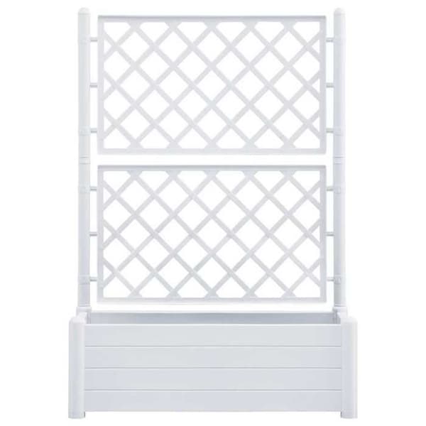 Maison Exclusive - Blomlåda med spaljé 100x43x142 cm PP Vit