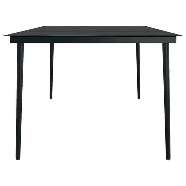 Havemøbel spisebord - EKSKLUSIV HUS - 200x100x74 cm - Stål - Glasplade - Sort Svart