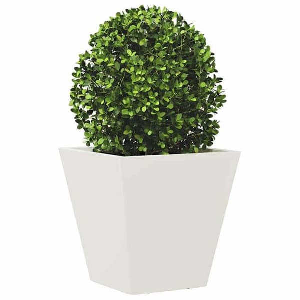 Maison Exclusive - Vit kruka 30x30x30 cm stål
