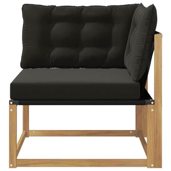 Utehörnsoffa - EXKLUSIVT HEM - Modulär - Massivt akacia - Polyesterkuddar - Fading-resistant Textilene Vit