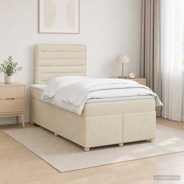 Maison Exclusive - Boxspring seng med madras Mørkebrun 120 x 200 cm Stof