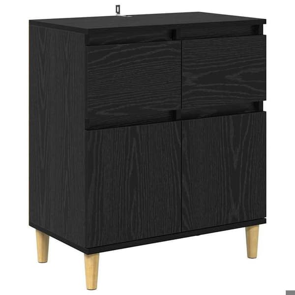 Maison Exclusive - Buffet Sort egetræ 60 x 35 x 70 cm Ingeniørtræ svart ek