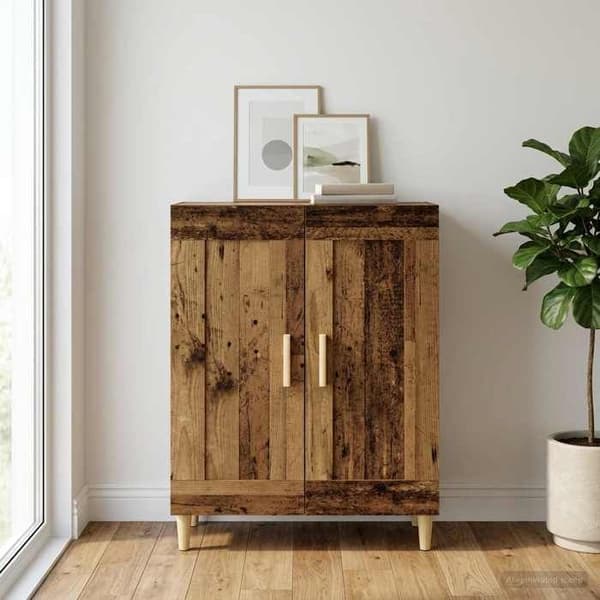 Buffet - EKSKLUSIVT HUS - 69,5x34x90 cm - Ingeniørtræ - Vendbare døre 90° - Rummelig opbevaring