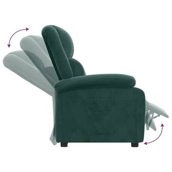 Maison Exclusive - Mørkegrøn velour lænestol