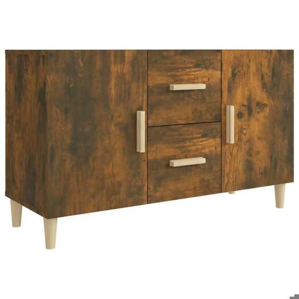 Maison Exclusive - Buffé ek rökig 100x36x60 cm ingenjörsträ