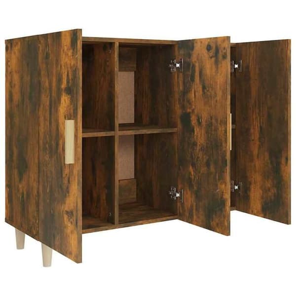 Maison Exclusive - Buffé ek rökig 90x34x80 cm ingenjörsträ