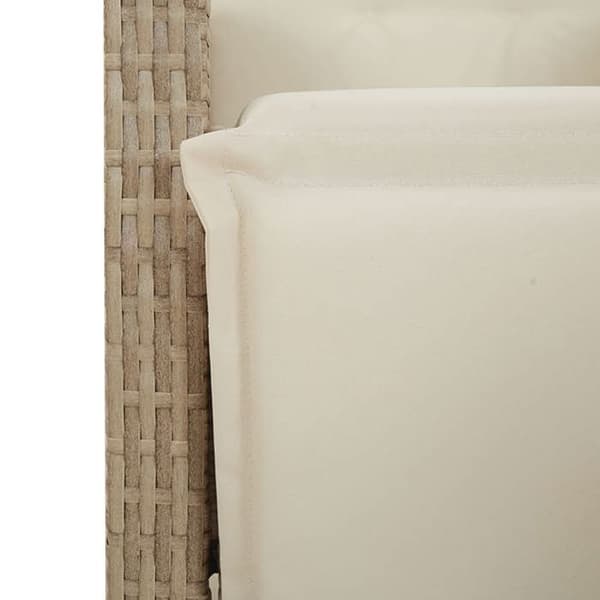 Maison Exclusive - Trädgårdsbistro-set 5 delar med beige kuddar i polyrotting