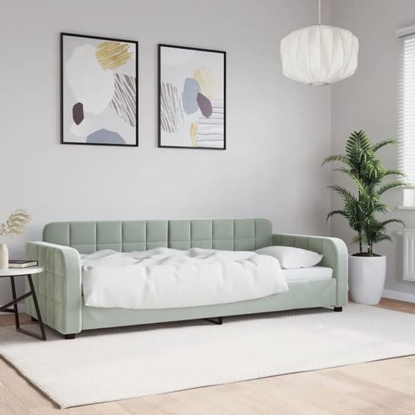 Maison Exclusive - Vaaleanharmaa 80x200 cm samettinen levähdyspeti ilman patjaa