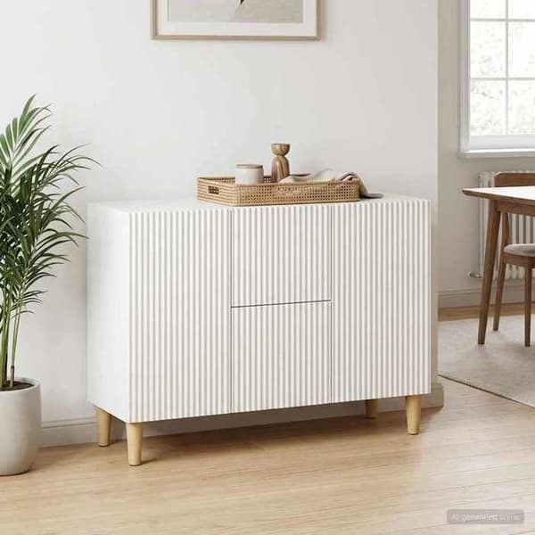 Maison Exclusive - Buffé Vit glänsande 89 x 34,5 x 60 cm Ingenjörsträ Vit