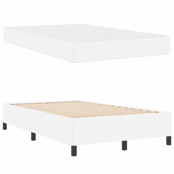 Maison Exclusive - Sängram med madrass Vit 120 x 200 cm tyg