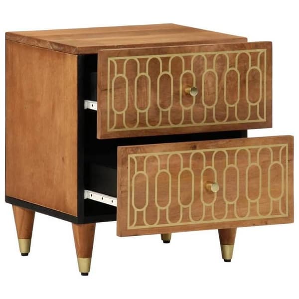 Maison Exclusive - Natborde 2 stk 40x33x46 cm Solid mango træ Färgvariationer (slumptäckning)