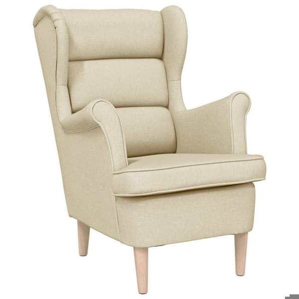 Stol - EKSKLUSIV HUS - Creme - Polyesterstof - Blødt polstring - 74x84x100 cm Grädde