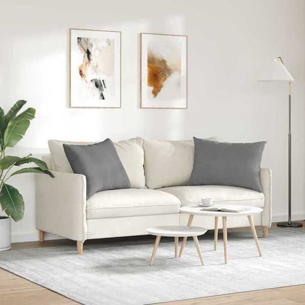 Sofa puder - EKSKLUSIV HUS - Sæt 2 70 x 50 cm - Mørkegrå - Lynlås betræk - Polyester fyld Mörkgrå