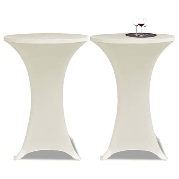 Maison Exclusive - Elastiska bordsöverdrag Ø 80 cm Creme 4 st