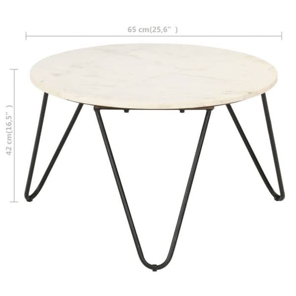 Maison Exclusive - Låg bord Vit 65x65x42 cm Äkta sten marmor textur