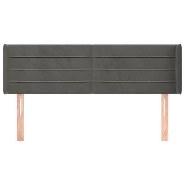 Maison Exclusive - Päätylevy korvilla Tummanharmaa 147x16x78/88 cm Sametti mörkgrå