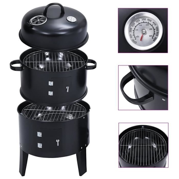 Kulgrill 3 i 1 40x80 cm80 [cm] sort