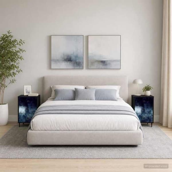 Maison Exclusive - Natbord RAALTE 2 stk Sort eg 36 x 33 x 61 cm