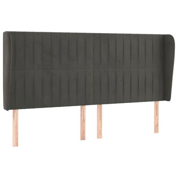 Maison Exclusive - Päätylevy korvilla Tummanharmaa 183x23x118/128 cm Sametti mörkgrå