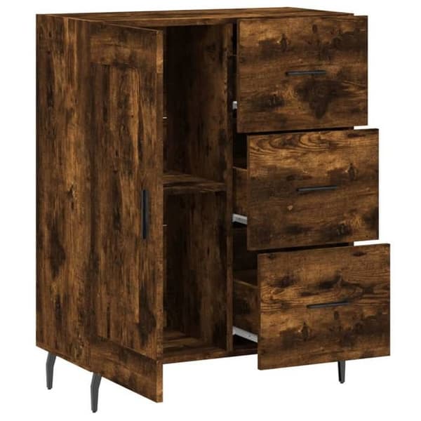 Maison Exclusive - Buffé i rökig ek 69,5x34x90 cm ingenjörsträ