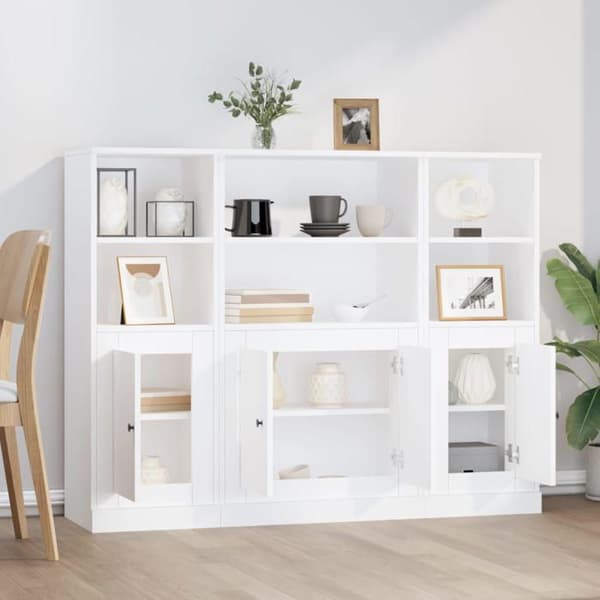 Maison Exclusive - 3 stk. buffet i hvidt ingeniørtræ Vit