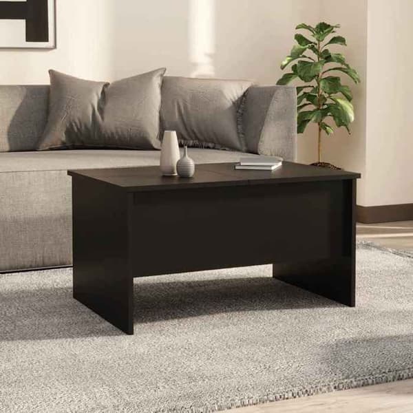 Maison Exclusive - Sort sofabord 80x50x42,5 cm i ingeniørtræ