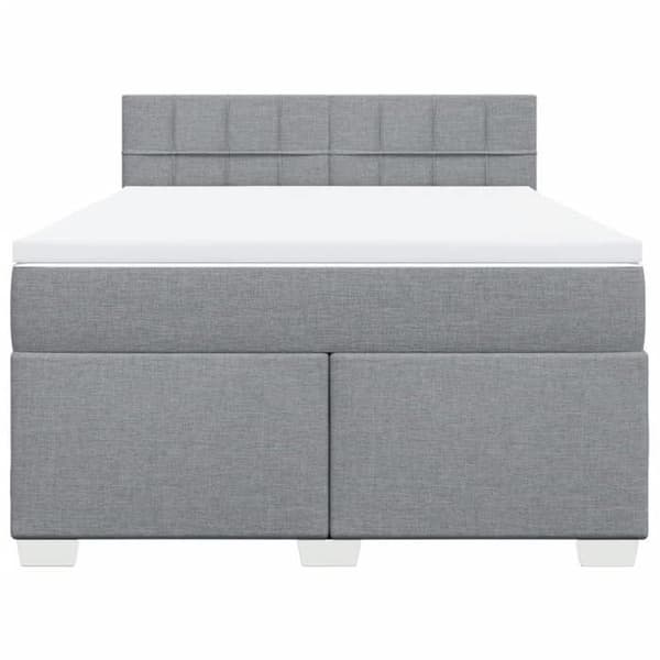 Maison Exclusive - Sengebund med lameller og madras Lys grå 140x190cm Stof