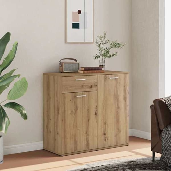 Maison Exclusive - Buffé i ek, hantverk 80x36x75 cm, ingenjörsträ.