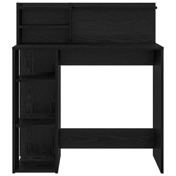 Maison Exclusive - Kontor Sort egetræ Ingeniørtræ 90 x 48 x 101,5 cm